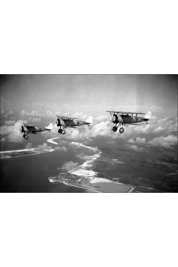 24"x36" Gallery Poster, U.S. Navy Boeing F2B-1 fighters Pensacola, Florida 1920 - 1930