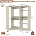 thumbnail image 5 of iSunirm Corner Closet System with Shelves, 56.5"W x 31.5"D Walk-in Closet Organizer System Garment Rack with 4 Hanging Rods, Space Saving, Ideal Closet Storage Unit, 5 of 6