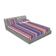 thumbnail image 2 of Ambesonne Abstract Fitted Sheet & Pillow Sham Set, Gradient Color Stripes, Queen, Violet Blue Salmon, 2 of 2