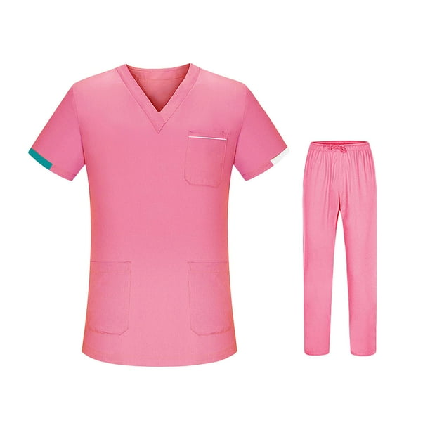 Conjunto de Uniforme Médico Strade Fareast Limited Top y Pantalones de Enfermera S Rosa