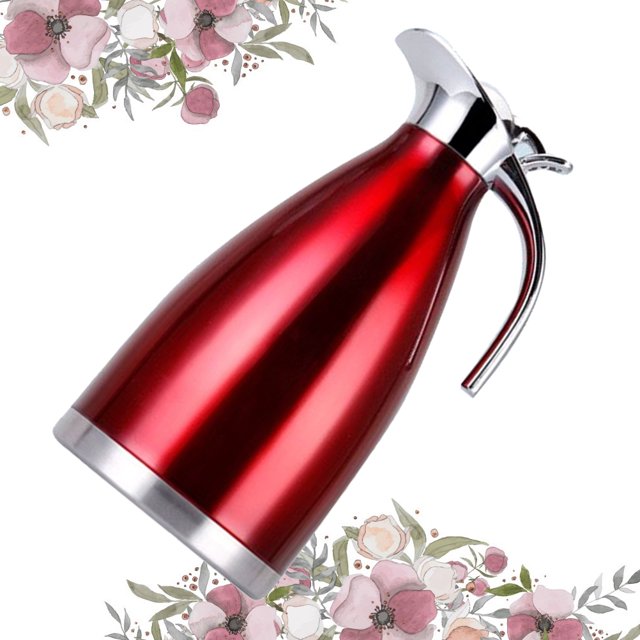 SHOWERORO Thermal Coffee Kettle Stainless Steel Jug for Hot Water with Insulation for Family 1Pcs Red