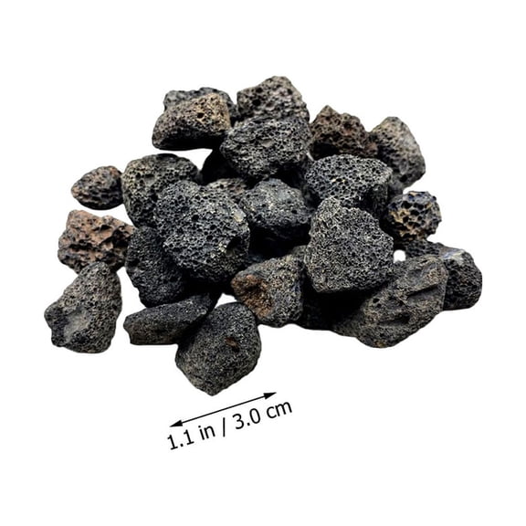 FENGGUIQU Black Volcanic Stone Rocks, 1 Bag Natural Irregular Stones for Garden Landscaping, Terrarium Decoration and Outdoor Use