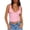 P Pink, variant on Womens V-Neck Crop Tank Top Slim Fit Solid Sleeveless Summer Cami Vest Top Basic Layering Shell Tee Top S