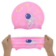 thumbnail image 5 of Unique Bargains 1 Pc Silicone Cartoon Astronauts Swim Cap Pink, 5 of 6