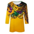thumbnail image 5 of QATAINLAV Womens 3/4 Sleeve Tops Casual Crew Neck T Shirts Trendy Cute Floral Print Blouses Dressy Fall Basic Tops Multicolor XXXL Deal Of The Day Prime Today, 5 of 6