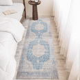 thumbnail image 2 of Runner Rugs for Hallway, 2x6 Washable Soft Non Slip Floor Rugs for Kitchen, Modern Mat for Living Room Bedroom Entryway Blue & Gray, 2 of 7