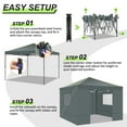 thumbnail image 5 of COBIZI 10x10 Pop up Canopy with 3 Sidewalls Waterproof Outdoor Canopy Gazebo Anti-UV Instant Foldable Canopy Tent for Party with Carry Bag,Dark Blue, 5 of 10