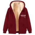 thumbnail image 2 of Sentmoon Vêtements pour Femmes Grande Taille en Molleton avec Capuche Imprimée Manches Longues Vestes à Capuche Automne et Hiver Douces et Confortables pour la Randonnée et l'Escalade Vin TTG, 2 of 3