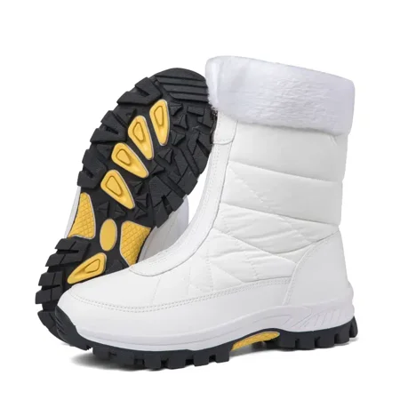 

Quilted Front Zipper Winter Snow Boots Warm Plush Inner Oversize Calf Boots Women‘s Footwear