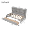 thumbnail image 5 of Bellemave Twin Size Platform Bed with Bookcases and Drawers Space Saving Twin Storage Platform Bed Frame with Built-in Shelves for Teens No Box Spring Needed, Gray, 5 of 11