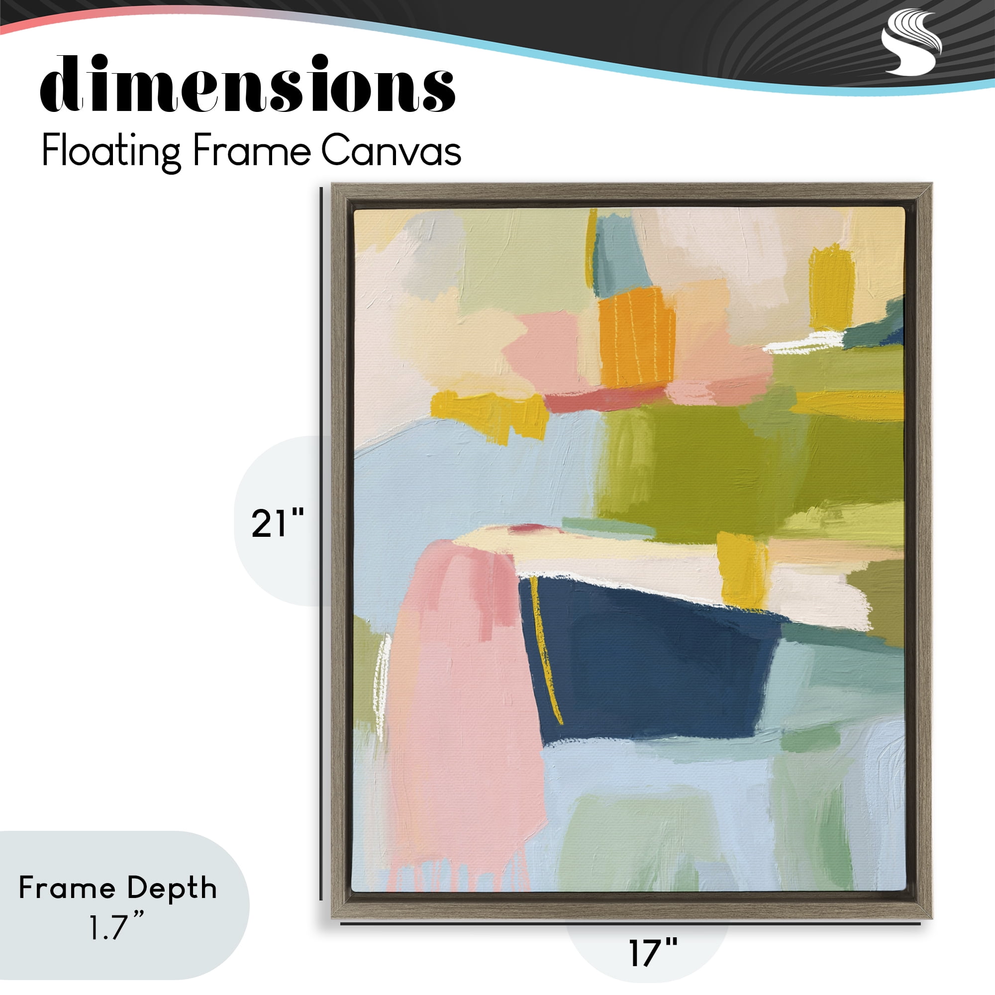 Stupell Industries Pastel Wonder Brushstrokes Brown Framed Floater Canvas Wall Art, design by Lisa Nohren