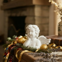 Resin Cherubs White Angel Statue Figurine, Garden Sleeping Cherub Statue Sculpture Indoor Outdoor Home Decoration, Cute Adorable Angle Sculpture Memorial Statue