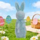 thumbnail image 4 of Decoración de conejo de Pascua de pie Figurita de espuma 13 pulgadas – lazo brillante, rosa verde morado azul naranja amarillo – jardín de la casa y patio regalo de Pascua, 4 of 6
