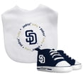 thumbnail image 2 of BabyFanatic 2 Piece Bib and Shoes - MLB San Diego Padres - White Unisex Infant Apparel, 2 of 2