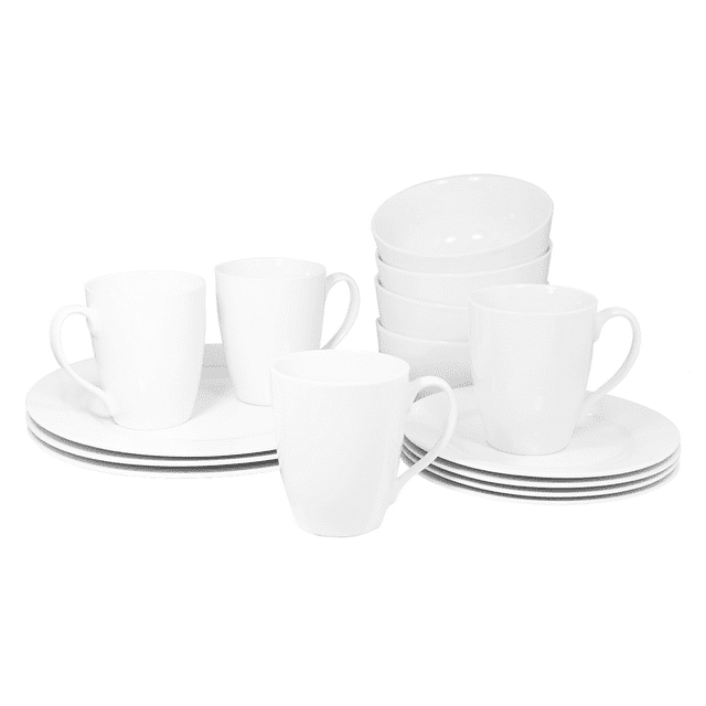 Vajilla Moderna De Porcelana Chefmaker Modelo Quebec De 16 Piezas Para 4 Personas Color Blanco