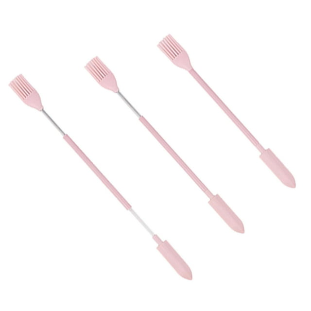 Mini espátulas de maquillaje Yuyangstore 3 uds Vidrio con Cepillo de rosa