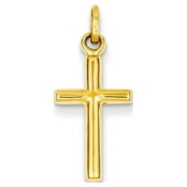 14k Yellow Gold Hollow Cross Pendant