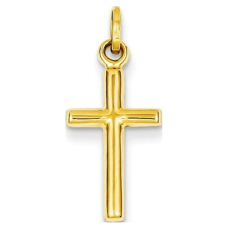 14k Yellow Gold Hollow Cross Pendant