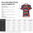 thumbnail image 2 of Yiaed Colorful Hawaii Palms Print Mens Short Sleeve Tight Fit T-Shirt, Crewneck Casual Tee-Small, 2 of 5