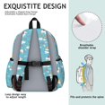 thumbnail image 5 of Unicorn and Flower Blue Pattern Cute School Backpack with Padded Back and Adjustable Shoulder Straps 13.4"x11"x4.7", 5 of 5