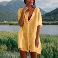 thumbnail image 2 of MEZZALL Women's Chiffon Shirt Dresses Summer Dresses Mid Length Loose Solid Color Short Sleeved Comfortable Loose Shirt Casual Business Shift Dress Birthday, 2 of 5