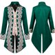 thumbnail image 3 of Chaqueta gótica victoriana estilo steampunk para hombre, frac de terciopelo morado vintage, levita medieval, uniforme, traje renacentista para hombre, 3 of 5