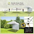 thumbnail image 4 of CROWN SHADES 8x8 Pop Up Canopy with 1 Side Wall One Push Setup Easy Outdoor Sun Shade for Events Parties Camping White, 4 of 6