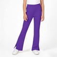 thumbnail image 5 of Girls Flare Leggings, Girl’s Side Split Elastic Waist Pull on Yoga Pants with Pockets , Red-a, 9-10 Years, 5 of 9