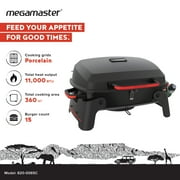 Megamaster 1-Burner Portable Gas Grill with Locking Lid, 11,000 BTU Stainless Steel Burner, Foldable Legs, Small Propane Grill for Outdoor Cooking, Camping, BBQs, Patios, and Gardens - 820-0065C