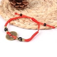 thumbnail image 4 of Chinese Feng Shui I Ching Ancient Coin Red String Attract Lucky Wealth Bracelets, 4 of 6