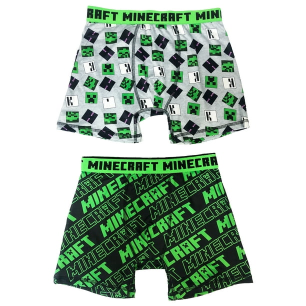 Minecraft Logo Creeper Face Kids Boxer Briefs 2 Pack 