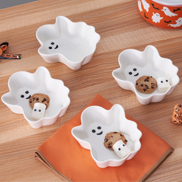Way to Celebrate Halloween 4pk Ceramic White Figural Ghost
