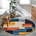 thumbnail image 3 of Round Rugs 3Ft, Color Block Retro Round Area Rug Washable Indoor Throw Carpet, Abstract Art Modern Small Non Slip Circle Rug for Bedroom Living Room Home Decor Aesthetic, 3 of 8