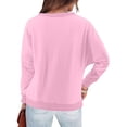 thumbnail image 5 of IROINNID Sweatsuit For Women 2 Pieces Set Savings Women's Casual Solid Color Sweatshirts Crew Neck Long Sleeve Lightweight Loose Pullover Tops Sport Outfits Set,Pink, 5 of 8