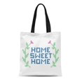 thumbnail image 1 of JSDART Sac Fourre-Tout en Toile Feuille Verte Point de Croix Maison Rétro Vintage Durable Réutilisable Épaule Courses, 1 of 1