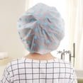 thumbnail image 7 of opvise Lovely Dots Thickened Waterproof Transparent Shower Cap Bathroom Bathing Hat, 7 of 7