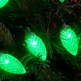 thumbnail image 2 of C9 Green Christmas Lights,14.4FT 25 LED Faceted String Light, Connectable 120V UL Certified Christmas Roof Light, Indoor Outdoor Xmas Tree Lights for Christmas Tree Party Patio Garden, 2 of 5