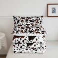 thumbnail image 5 of Juego de Cama Twin de Piel de Vaca Marrón y Blanco 2pcs para Niños Niños, 5 of 5