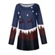 thumbnail image 4 of MHFRRA Camiseta de Manga Larga con Estampado para Festividades, Cuello Redondo, Suave, Informal, Cómoda, Ropa Gráfica de Temporada Azul Oscuro, 4 of 4