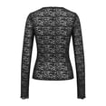 thumbnail image 6 of YMNXA Women's T Shirt Long Sleeve Round Neck See Through Comfortable Breathable Slim Fit Layering Top For Casual Daily Wear,Black,L, 6 of 9