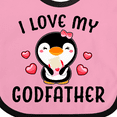 thumbnail image 4 of Inktastic I Love My Godfather with Cute Penguin and Hearts Girls Baby Bib, 4 of 4