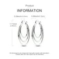thumbnail image 3 of NARMO Original 925 Sterling Silver Three-layer Elliptical Line Hoop Earrings for Women Jewelry Making, 3 of 5