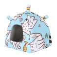 thumbnail image 3 of Casita colgante para pájaros, nido para loros, cama acogedora para hámsteres, escondite de mesa para mascotas, accesorio versátil, forrado de felpa, Gato, 3 of 8
