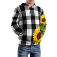 thumbnail image 5 of Black White Check Sunflowers 3d Sweatshirts Hoodie Fashion Casual Personality Men's Women Street Hoodie Pullovers Long Sleeve Comfortable Top, 5 of 6
