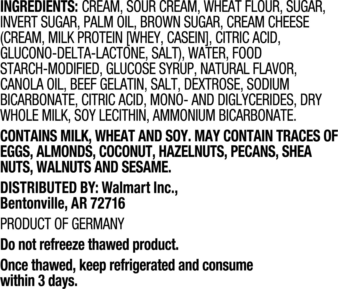 Great Value Whipped Cheesecake, Frozen Dessert, 24 oz, Made with Real Cream Cheese, No HFCS, Box (Frozen) - image 4 of 5