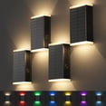 thumbnail image 1 of Lámpara solar de pared exterior UGDLUCK, 8 modos, IP67, impermeable, 4 unidades, 1 of 7
