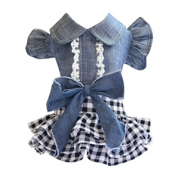 Dog Clothes Dresses Puppy Pet Spring Summer Clothes Doggie Cotton Girls Dress