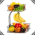 thumbnail image 1 of Auledio 2 Tier Square Fruit Bowl with Banana Hanger in home-(Bronze), 1 of 7
