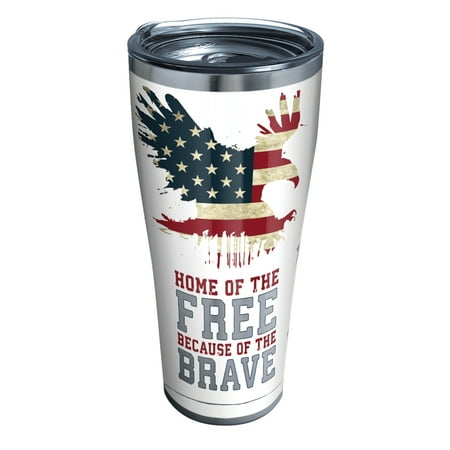 

Tervis Home of the Free Because of the Brave Triple Walled Insulated Tumbler Travel Cup Keeps Drinks Cold & Hot 30oz Stainless Steel