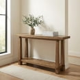 thumbnail image 6 of Finmind 63" Solid Wood Console Table, Farmhouse 2-Tier Entryway Sofa Table for Living Room, Hallway, Easy Assembly, Natural Rustic Brown, 6 of 7